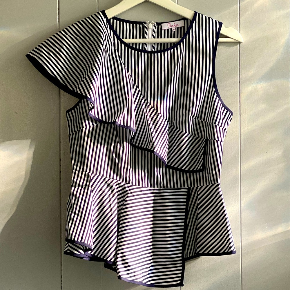 PARKER CARLY RUFFLE TOP SIZE XS